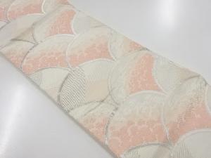 アンティーク　青海波に菊・牡丹模様織り出し袋帯（材料）